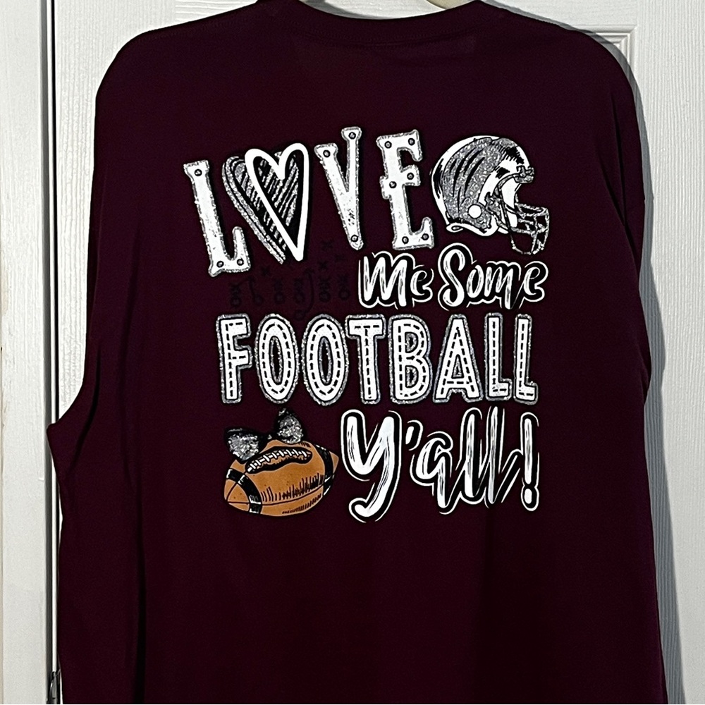 Southern Ya'll OKLAHOMA GIRL Long Sleeve Shirt ~ Glitter ~ OU Sooners